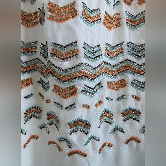 Greylin White Beaded Tank Top Size Small - Picture 5 of 6